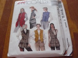 7914 MS LINED BUTTON COLLAR VESTS 2 LENGTHS PATTERN 12-16